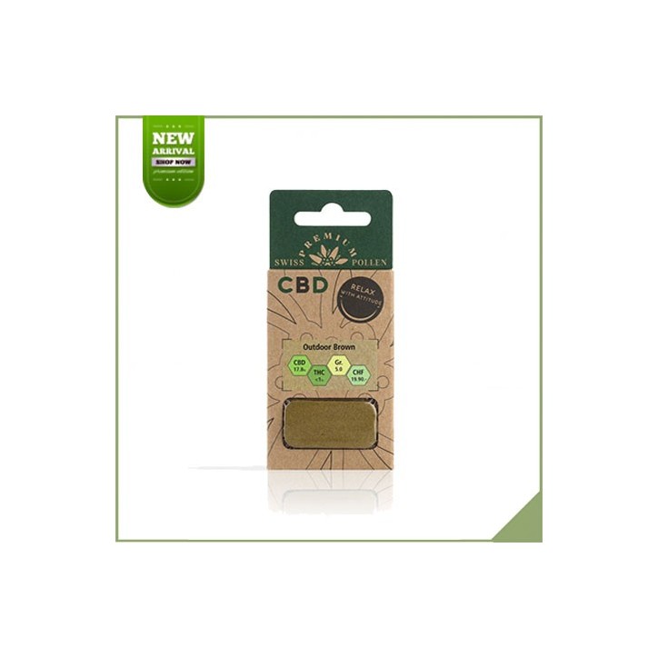 Swiss Premium Pollen CBD marrone esterno Swiss Premium Pollen CBD marrone esterno