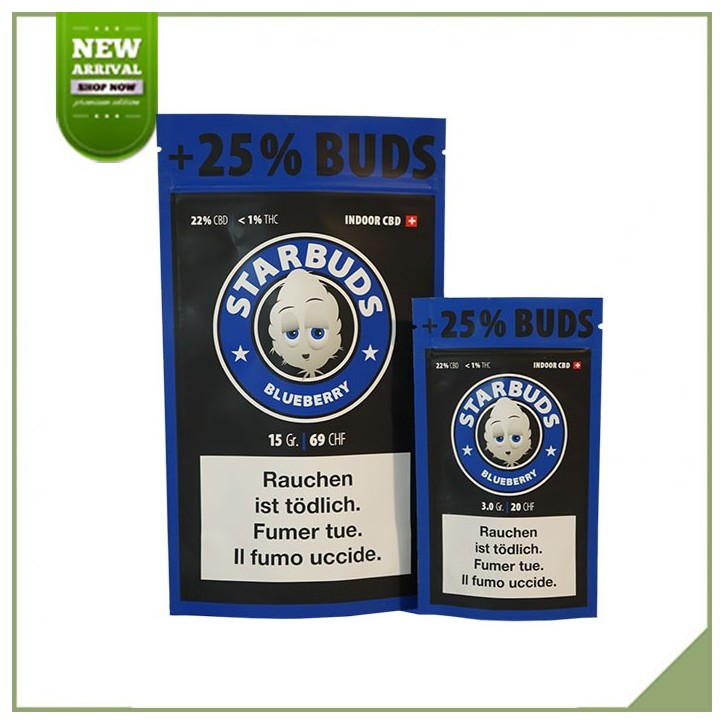 Fiori di Cannabis CBD Starbuds Mirtillo 11g 22% Fiori di Cannabis CBD Starbuds Mirtillo 11g 22%