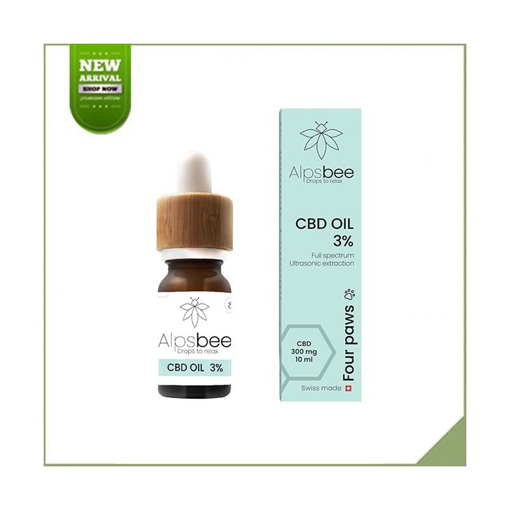 Huile CBD 3% pour animaux - Alpsbee Four Paws Huile CBD 3% pour animaux - Alpsbee Four Paws