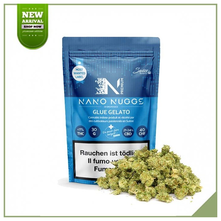Fleurs de CBD - Swiss Botanic Glue Gelato NANO NUGGS Fleurs de CBD - Swiss Botanic Glue Gelato NANO NUGGS