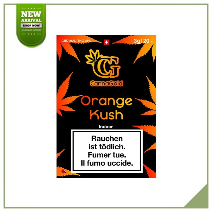 Fiori di cbd per interni - Cannagold Orange Kush Fiori di cbd per interni - Cannagold Orange Kush